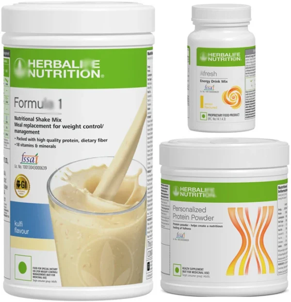 Herbalife Formula 1 shake miix Kulfi ,protein powder and Afresh Lemon
